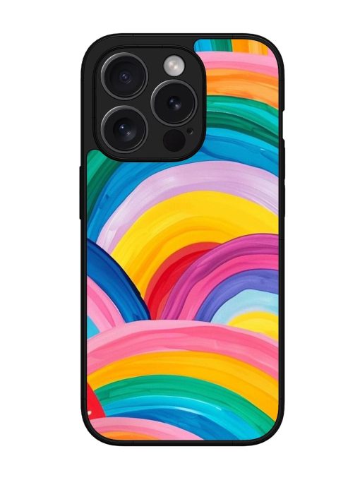 Rainbow Symphony Glossy Soft Edge Case for Apple Iphone 15 Pro Chachhi