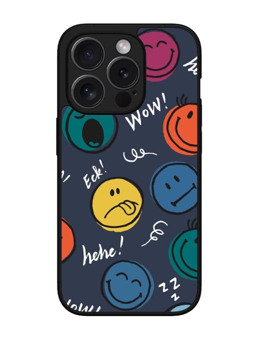 Emoticon Parade Glossy Soft Edge Case for Apple Iphone 15 Pro Chachhi