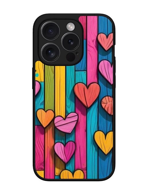 Rainbow Of Hearts Glossy Soft Edge Case for Apple Iphone 15 Pro Chachhi