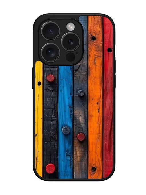 Rainbow Plank Glossy Soft Edge Case for Apple Iphone 15 Pro Chachhi