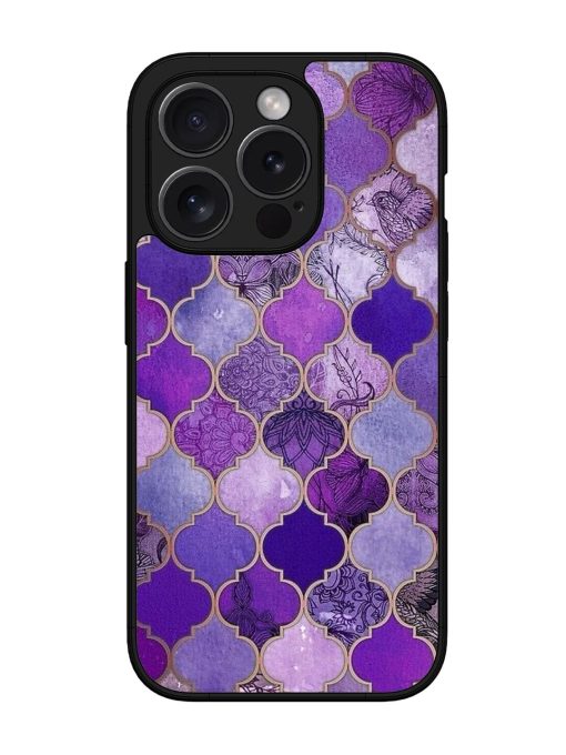 Purple Mosaic Magic Glossy Soft Edge Case for Apple Iphone 15 Pro Chachhi