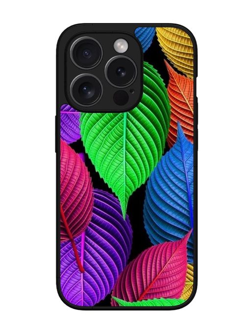 Rainbow Leaf Symphony Glossy Soft Edge Case for Apple Iphone 15 Pro Chachhi