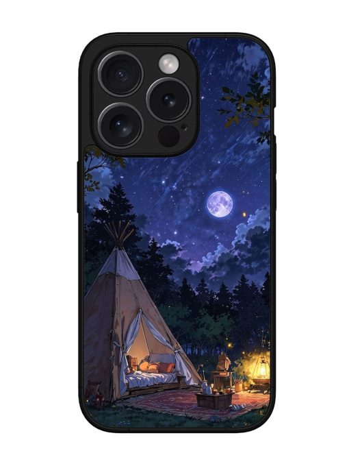 Moonlight Camping Glossy Soft Edge Case for Apple Iphone 15 Pro Chachhi