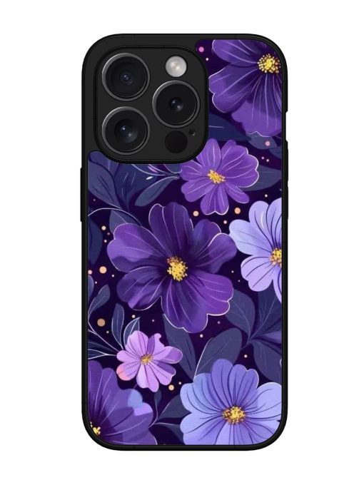 Purple Paradise Glossy Soft Edge Case for Apple Iphone 15 Pro Chachhi