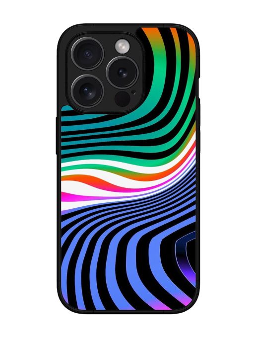 Psychedelic Waves Glossy Soft Edge Case for Apple Iphone 15 Pro