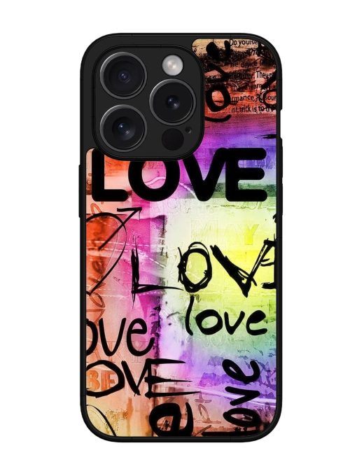 Love Graffiti Glossy Soft Edge Case for Apple Iphone 15 Pro Chachhi