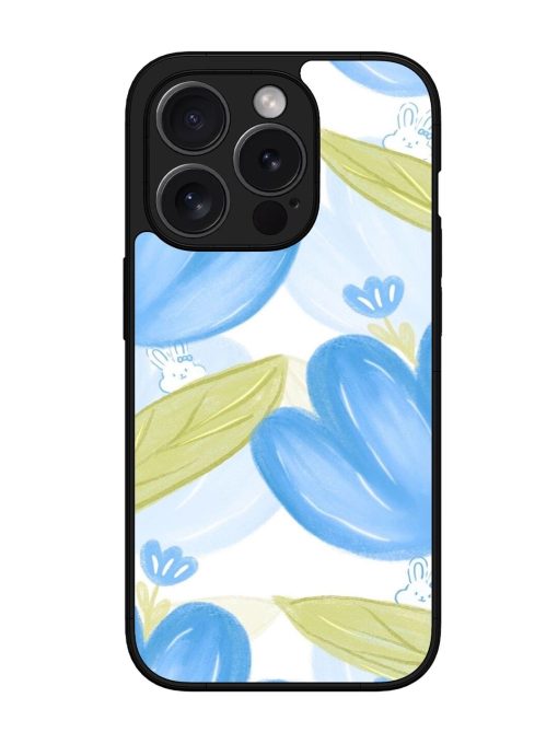 Bunny'S Blue Garden Glossy Soft Edge Case for Apple Iphone 15 Pro