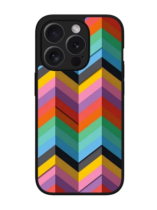 Colorful Zigzag Glossy Soft Edge Case for Apple Iphone 15 Pro Chachhi