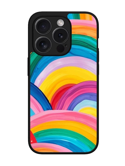 Rainbow Cascade Glossy Soft Edge Case for Apple Iphone 15 Pro Chachhi