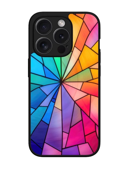 Stained Glass Kaleidoscope Of Colors Glossy Soft Edge Case for Apple Iphone 15 Pro