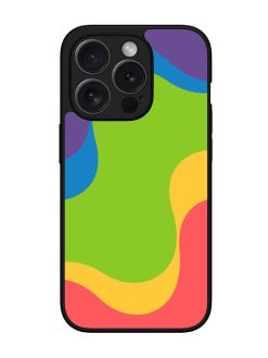 Wavy Rainbow Wonderland Glossy Soft Edge Case for Apple Iphone 15 Pro