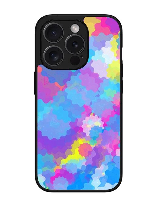 Psychedelic Cloud Burst Glossy Soft Edge Case for Apple Iphone 15 Pro