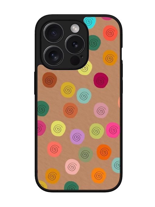 Swirly Dots On Kraft Glossy Soft Edge Case for Apple Iphone 15 Pro Chachhi