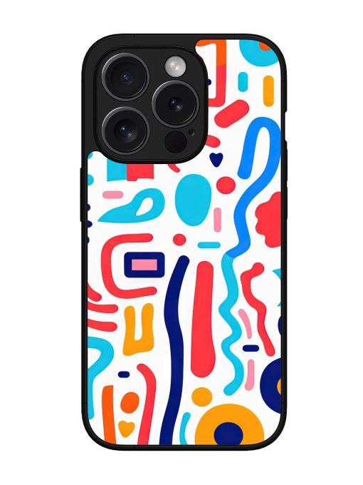 Whimsical Doodle Chaos Glossy Soft Edge Case for Apple Iphone 15 Pro Chachhi