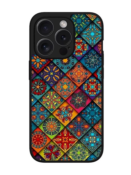 Patchwork Mandala Mosaic Glossy Soft Edge Case for Apple Iphone 15 Pro Chachhi