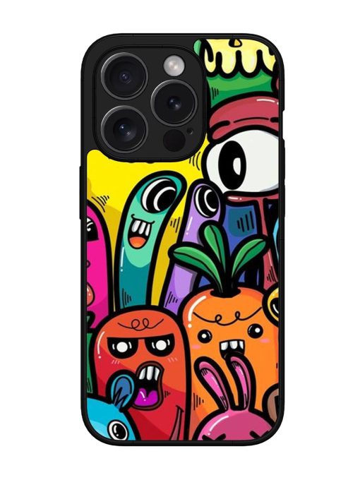 Whimsical Doodle Chaos Glossy Soft Edge Case for Apple Iphone 15 Pro Chachhi