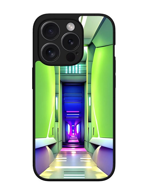 Neon Corridor Glossy Soft Edge Case for Apple Iphone 15 Pro