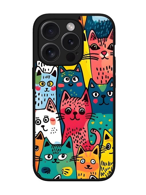 Feline Frenzy Glossy Soft Edge Case for Apple Iphone 15 Pro Chachhi