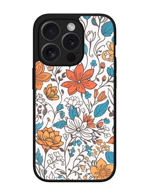 Floral Symphony Glossy Soft Edge Case for Apple Iphone 15 Pro Max