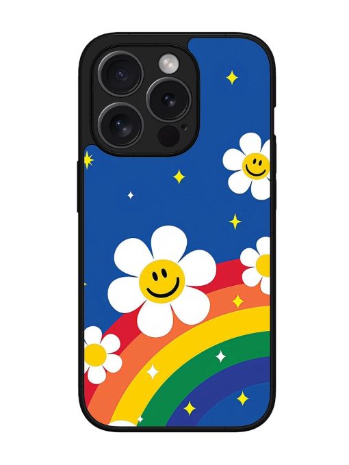 Happy Daisies And Rainbow Sky Glossy Soft Edge Case for Apple Iphone 15 Pro Max Chachhi