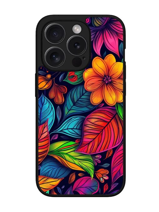 Rainbow Of Blooms Glossy Soft Edge Case for Apple Iphone 15 Pro Max Chachhi