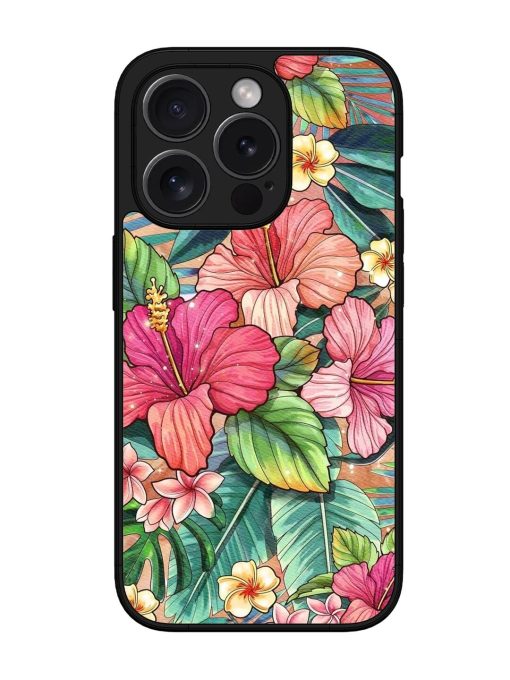 Tropical Tapestry Glossy Soft Edge Case for Apple Iphone 15 Pro Max Chachhi