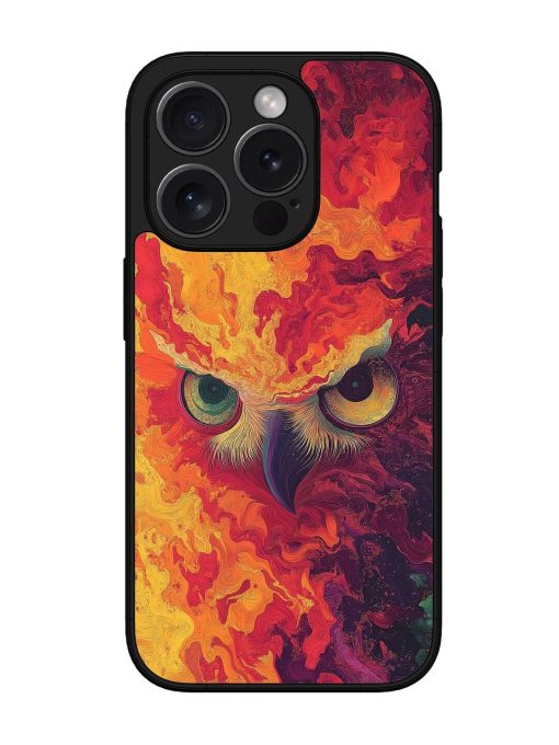 Fiery Owl Glossy Soft Edge Case for Apple Iphone 15 Pro Max Chachhi