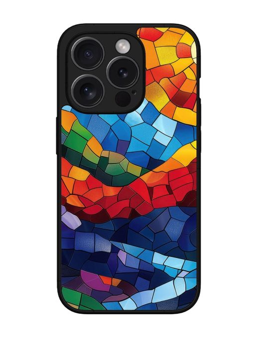 Mosaic Sunset Glossy Soft Edge Case for Apple Iphone 15 Pro Max Chachhi