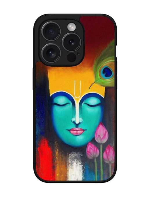 Divine Tranquility: The Face Of Krishna Glossy Soft Edge Case for Apple Iphone 15 Pro Max Chachhi