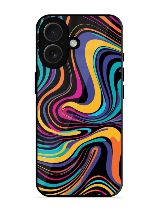 Psychedelic Swirl Glossy Soft Edge Case for Apple Iphone 16 Chachhi