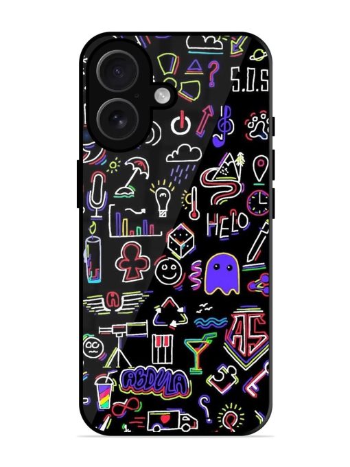 Neon Doodle Glossy Soft Edge Case for Apple Iphone 16 Chachhi