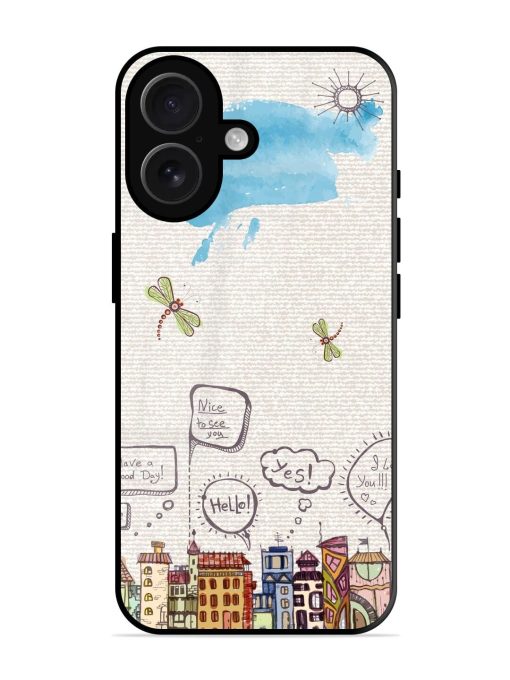 Doodle City Glossy Soft Edge Case for Apple Iphone 16 Chachhi