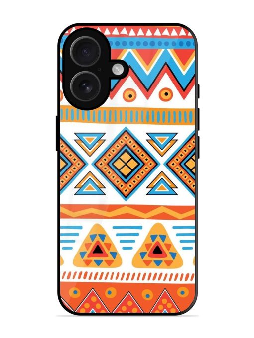 Vibrant Tribal Pattern Glossy Soft Edge Case for Apple Iphone 16 Chachhi