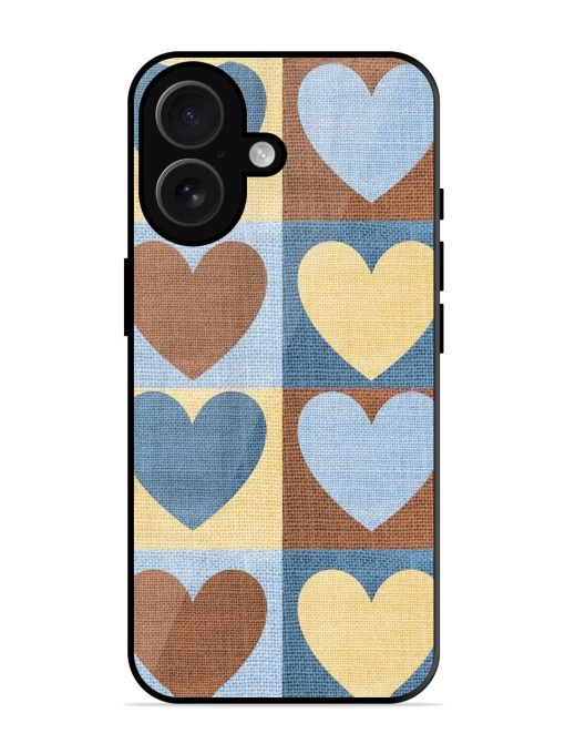 Hearts On Canvas Glossy Soft Edge Case for Apple Iphone 16 Chachhi