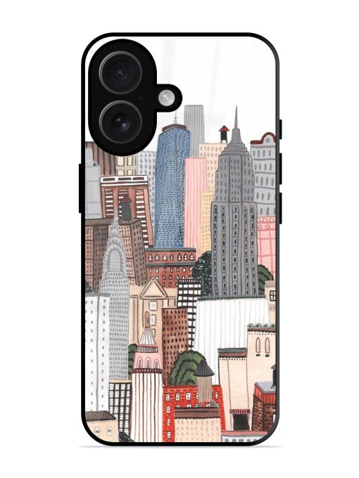 Cityscape Dreams Glossy Soft Edge Case for Apple Iphone 16 Chachhi