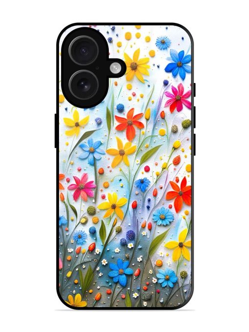 Vibrant Floral Glossy Soft Edge Case for Apple Iphone 16 Chachhi