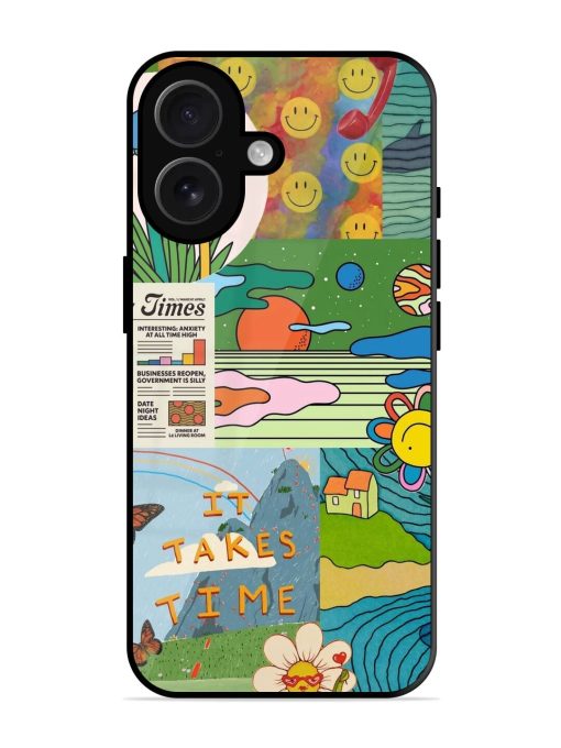 Groovy Vibes Glossy Soft Edge Case for Apple Iphone 16 Chachhi