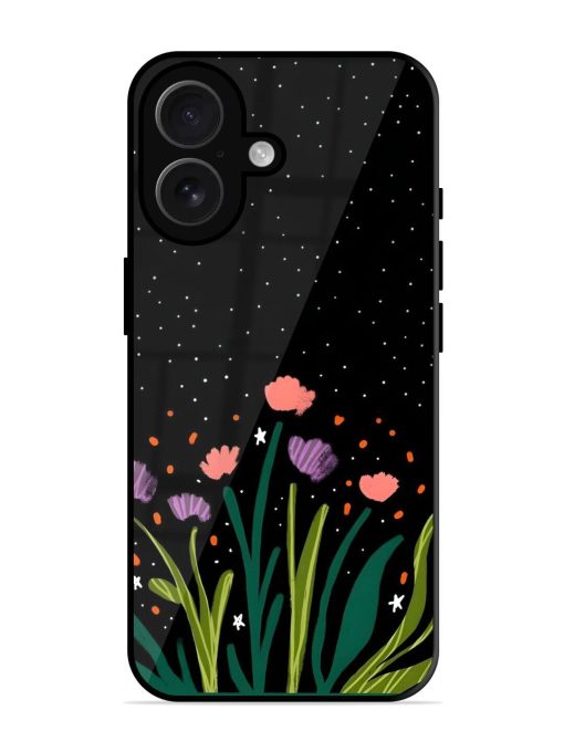 Midnight Bloom Glossy Soft Edge Case for Apple Iphone 16 Chachhi