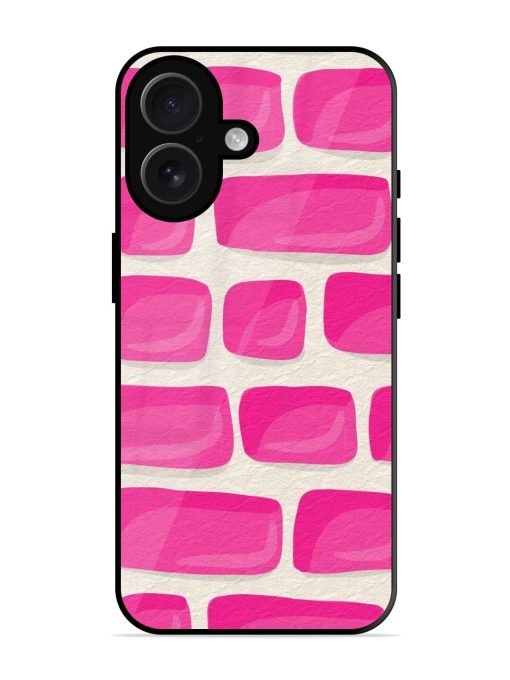 Pink Brick Wall Glossy Soft Edge Case for Apple Iphone 16 Chachhi