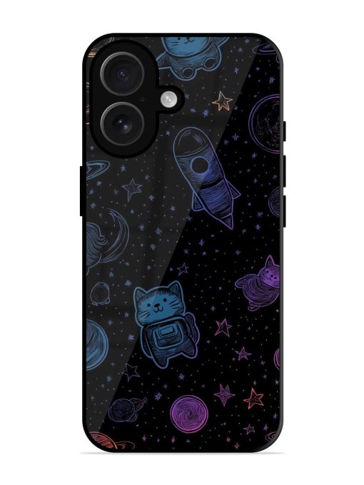 Cosmic Cat Chaos Glossy Soft Edge Case for Apple Iphone 16 Chachhi