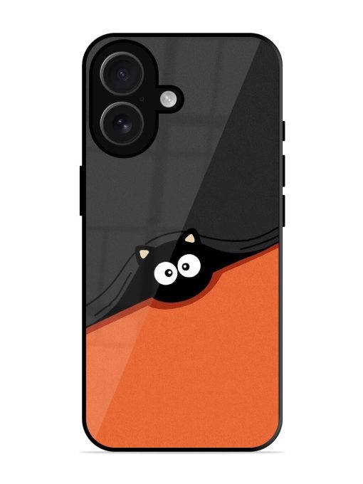 Peek-A-Boo Kitty Glossy Soft Edge Case for Apple Iphone 16 Chachhi