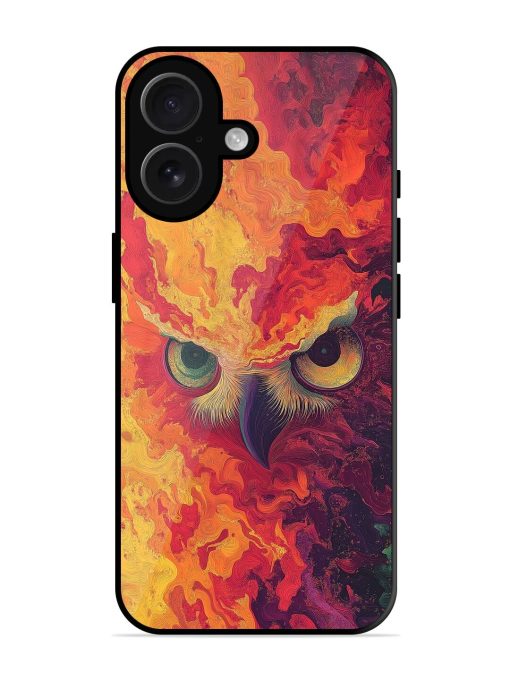 Fiery Owl Glossy Soft Edge Case for Apple Iphone 16 Chachhi