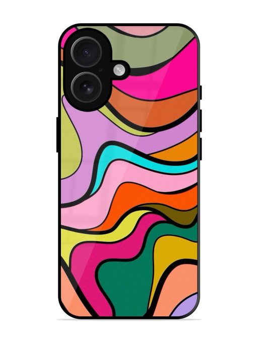 Wavy Wonder Glossy Soft Edge Case for Apple Iphone 16 Chachhi