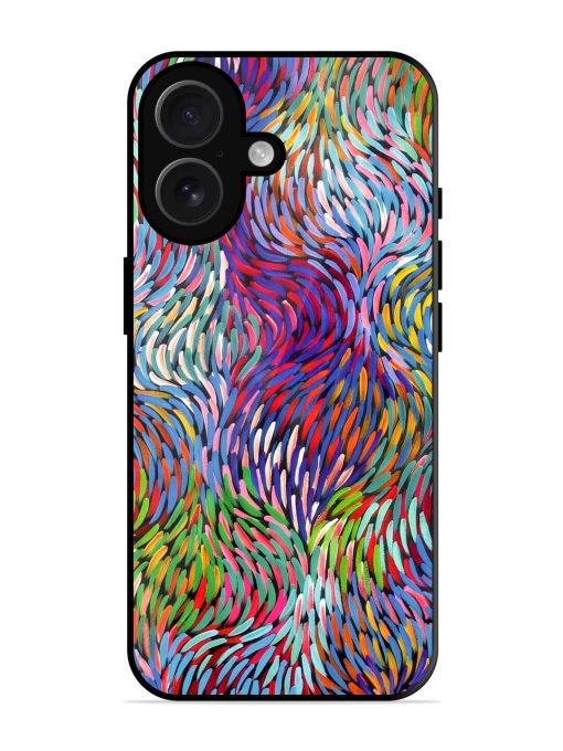 Vibrant Waves Glossy Soft Edge Case for Apple Iphone 16 Chachhi