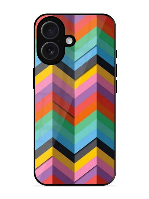 Colorful Zigzag Glossy Soft Edge Case for Apple Iphone 16 Chachhi