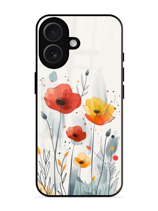 Poppy Fields Glossy Soft Edge Case for Apple Iphone 16 Chachhi