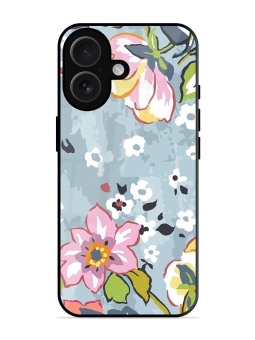 Floral Fantasy Glossy Soft Edge Case for Apple Iphone 16 Chachhi