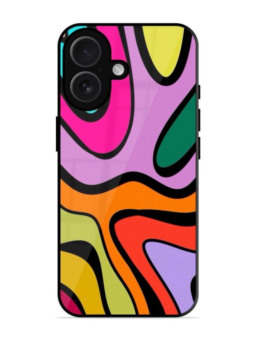 Groovy Swirls Glossy Soft Edge Case for Apple Iphone 16 Chachhi