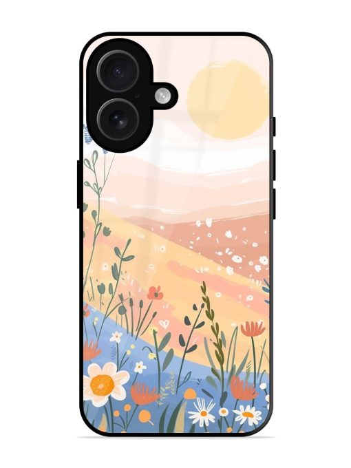 Golden Hour Blooms Glossy Soft Edge Case for Apple Iphone 16 Chachhi