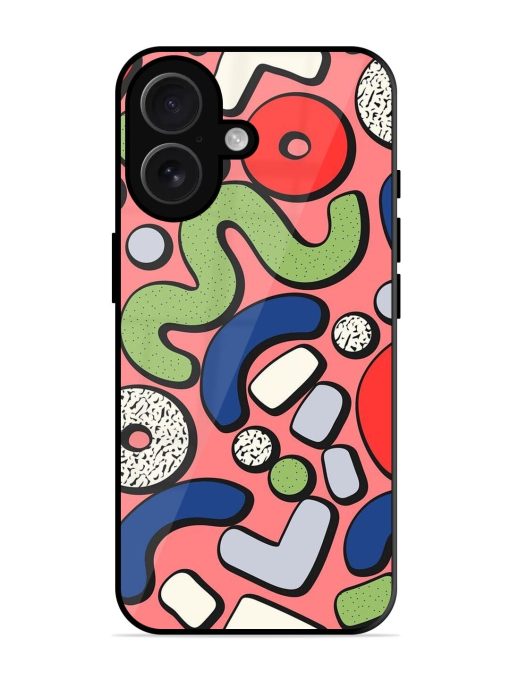 Groovy Geometric Shapes Glossy Soft Edge Case for Apple Iphone 16 Chachhi